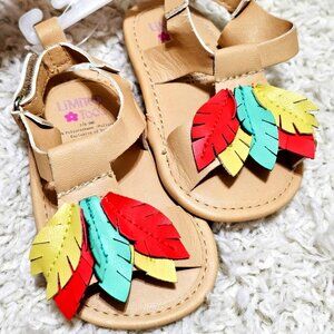 Limited Too Baby Sandals. Tan, Yellow, Coral, Mint Green. Size 3 (6-9mos). NWT.